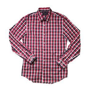 Banana Republic Non-Iron Tailored Slim Fit Crawford Check Shirt Men’s M Red